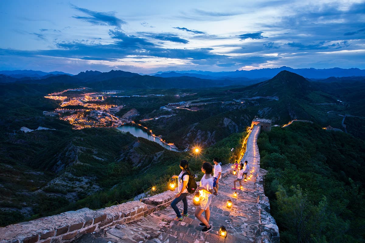Night time views from the Simatai Great Wall.